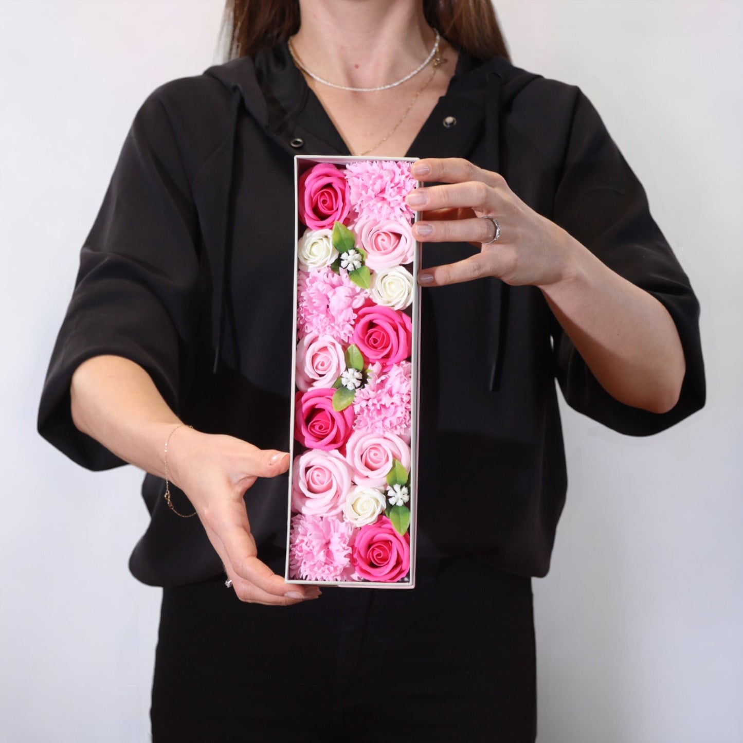 Soap Flowers Long Box - Baby Blessings - Pinks