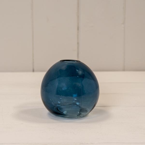 Blue Globe Glass Vase