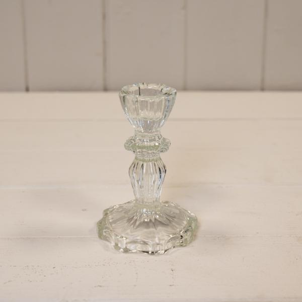 Clear Glass Candle Stick Holder
