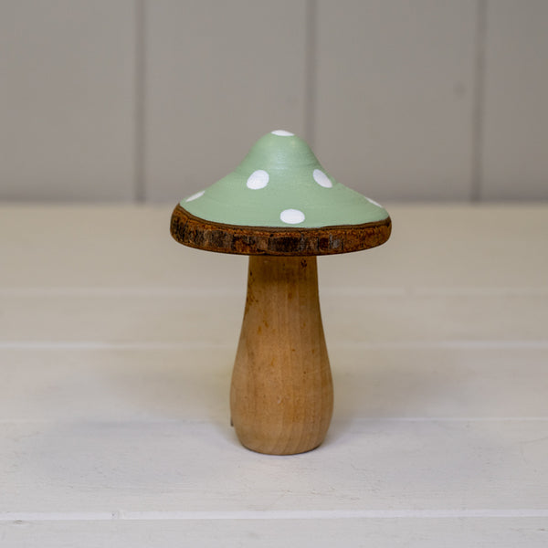 Medium Green Wooden Mushroom Decoration