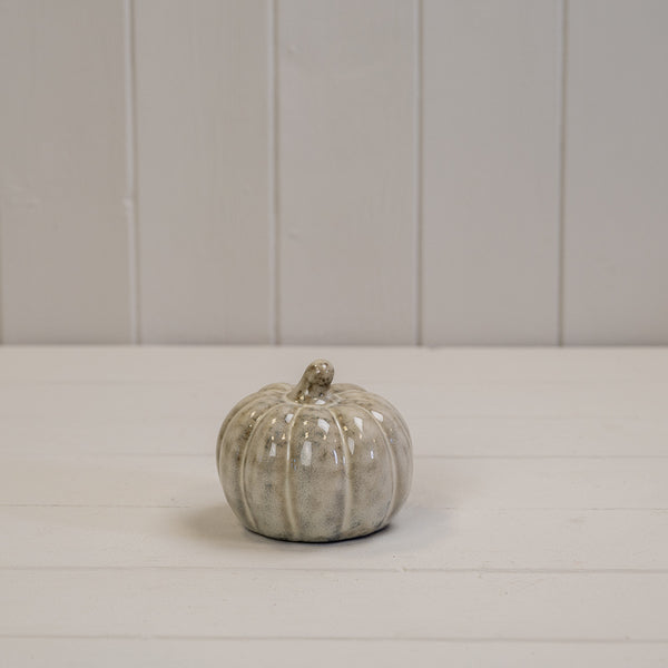Beige Mottle Ceramic Pumpkin Decoration L8xD8xH7.5cm Weight-185g