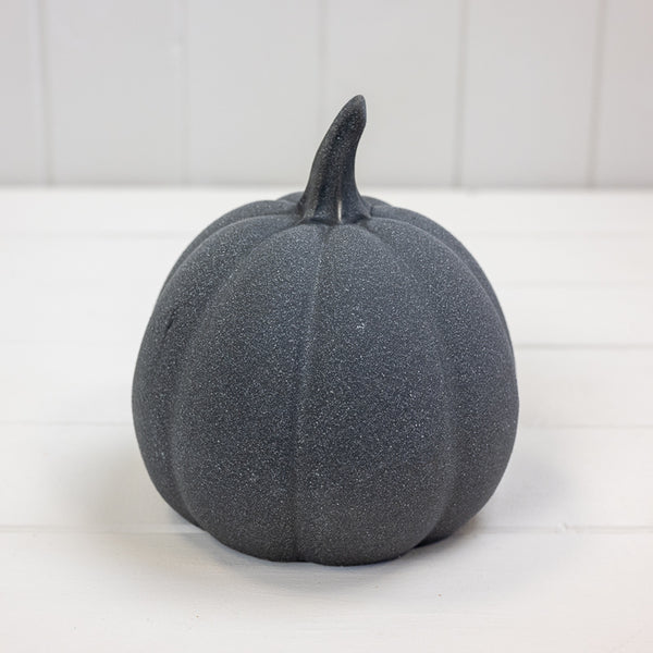 Black Ceramic Textured Pumpkin L14.4xW14.4xH15.5cm Weight-544g