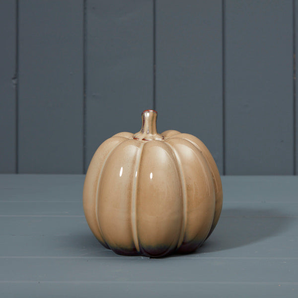 Caramel Ceramic Pumpkin L12.7xW12.7xH13cm Weight-492g