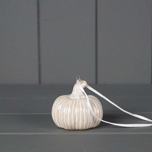Hanging Ceramic Pumpkin D5xH5.5cm
