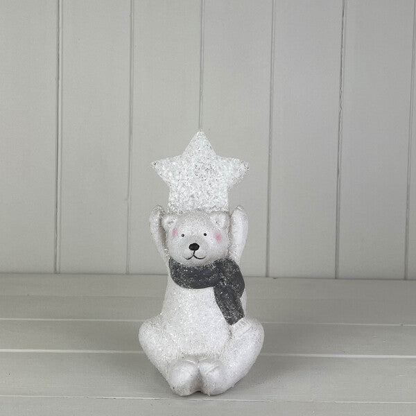 Ceramic Bear deco with light size L10.5xW7.5 xH14