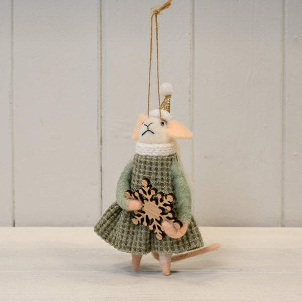 Hanging Felt Mouse L9xD9xH15cm