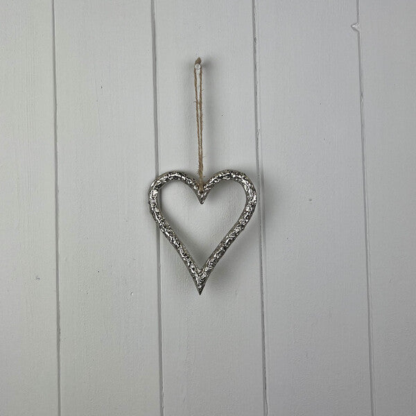 Silver Metal Heart 9cm