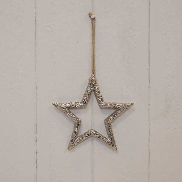 Silver Metal Star 12cm