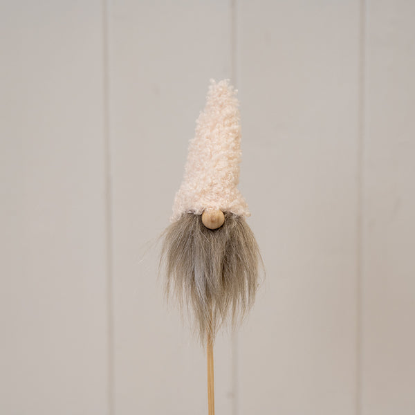 Cream Boucle Style Gonk with Pick