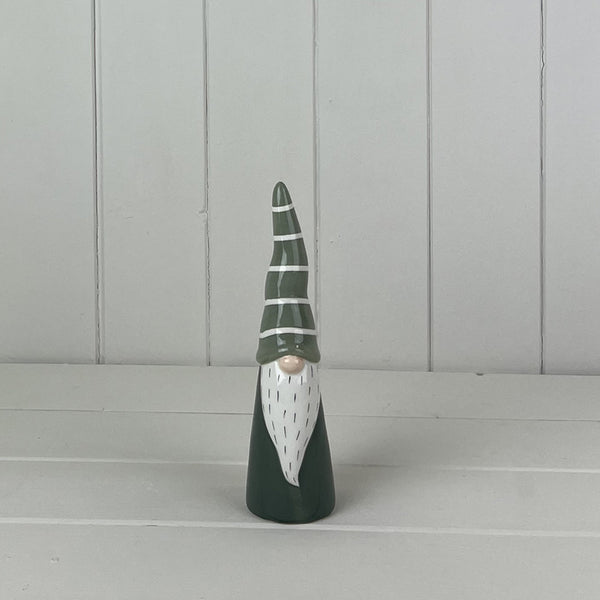 Dark Green/White Ceramic Gonk Decoration L5.6xD5.6xH19.9cm Weight-142g