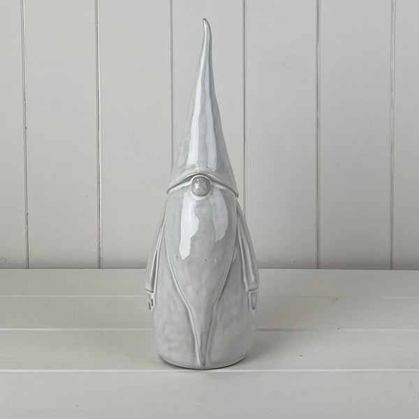 Glazed Ceramic Gonk Ornament with Textured Detail L8.8xD9.6xH29.6cm Weight-636g