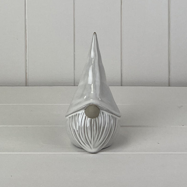 Glazed Ceramic Gonk Ornament with Textured Detail L8xD7.4xH14.5cm Weight-237g