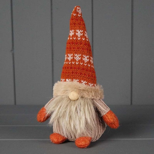 Orange and Beige Patterned Gonk