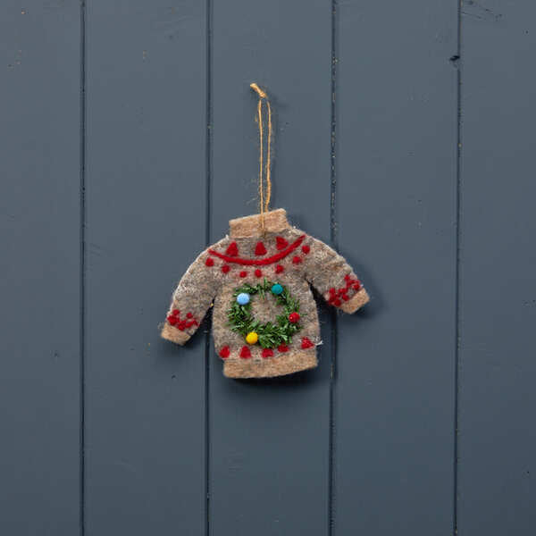 Hanging Christmas jumper (16cm) 16x12x1cm
