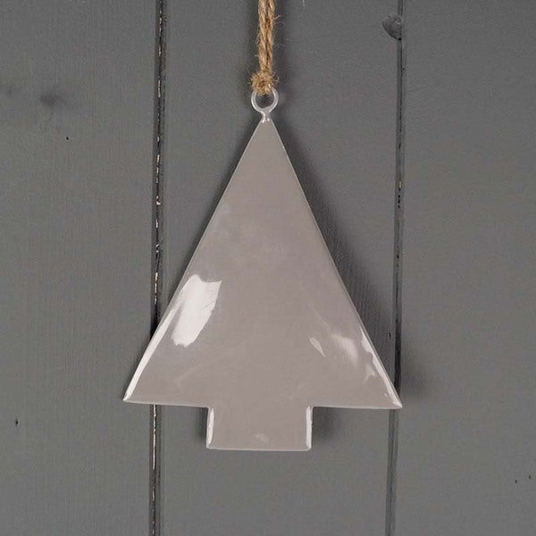 Hanging Grey Enamelled Tree L10xH12cm