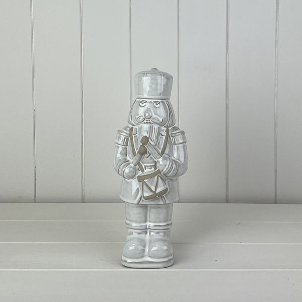 Glazed Ceramic Nutcracker Ornament With Textured Detail L10xD8.5xH25.5cm Weight-742g