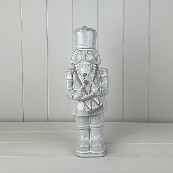 Glazed Ceramic Nutcracker Ornament With Textured Detail L11.5xD11.3xH32.5cm Weight-1071g