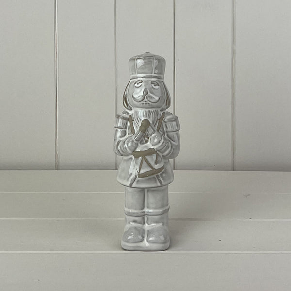 Glazed Ceramic Nutcracker Ornament With Textured Detail L7.2xD6.5xH20.5cm Weight-464g