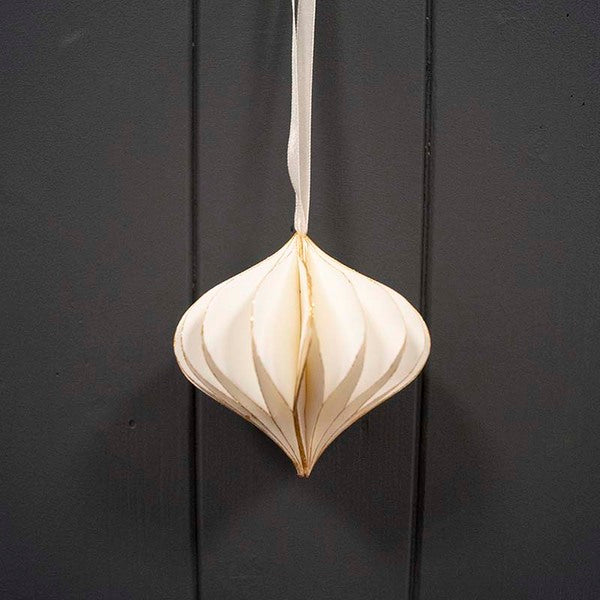 Hanging Handmade Antique White Teardrop Paper Decoration