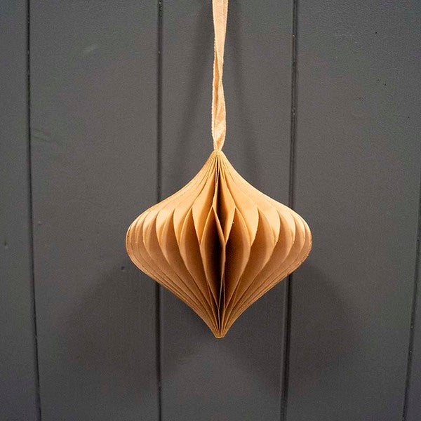 Hanging Handmade Gold Teardrop Paper Decoration