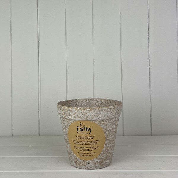 Earthy Oatmeal Chaff Flower Pot 11x9.5cm Weight-1540g