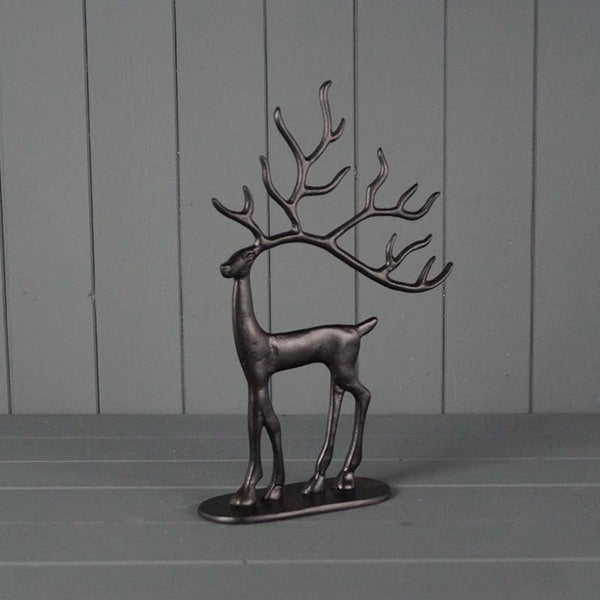 Black Metal Reindeer L21xW6.5xH33cm