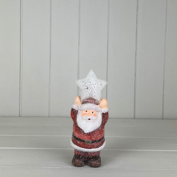 Ceramic santa deco with light size L9.5 xW6 xH16.5