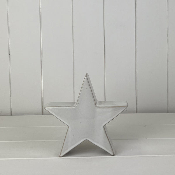 Glazed Ceramic Star Ornament with Textured Detail L17xD4.7xH16.5cm Weight-334g