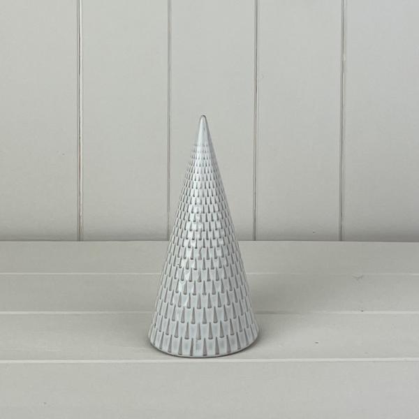 Glazed Ceramic Tree Ornament with Textured Detail L8.1xD8.1xH16.6cm Weight-260g