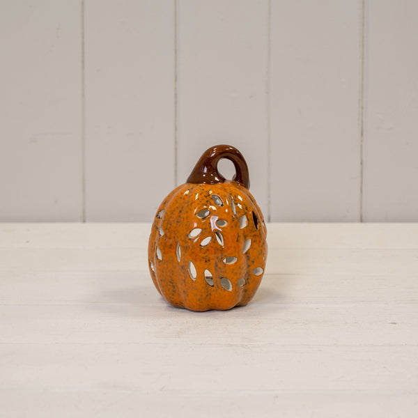 Brown Ceramic Pumpkin Tealight L9xW8.5xH12cm