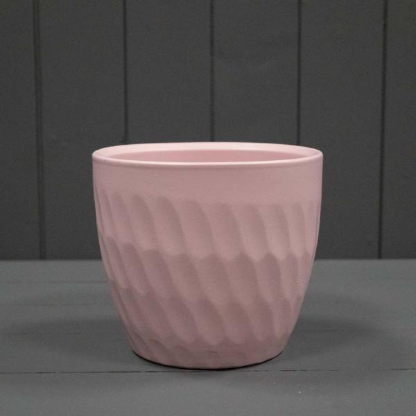 (305 15 186) Matt Rose Griebling Ceramic Carve Pot D15cm