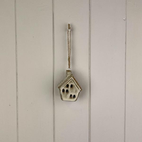 Beige Mottle Ceramic Hanging House Decoration L4.5xD3.5xH7cm Weight-83g