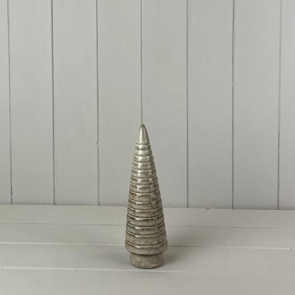 Beige Mottle Ceramic Tree Decoration L6.5xD6.5xH21cm Weight-288g