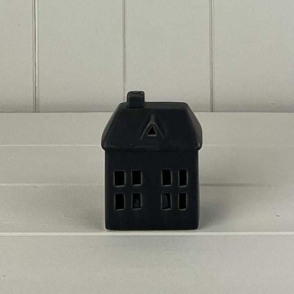 Black Ceramic House with LED L7.5xD5.6xH9.2 Weight-169g