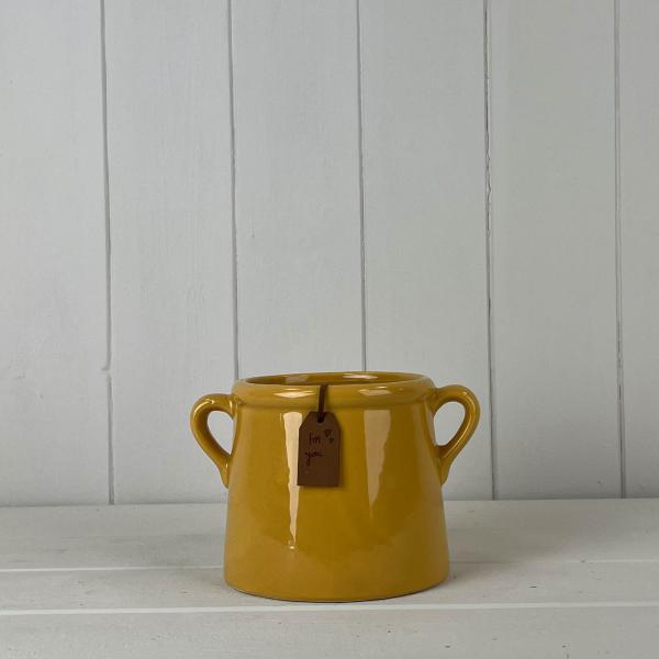 Burnt Yellow Pot (10cm)