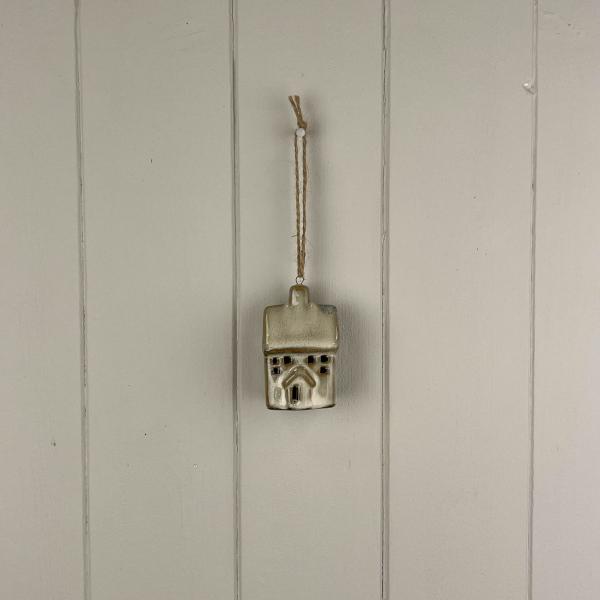 Beige Mottle Ceramic Hanging House Decoration L5.5xD3.5xH7cm Weight-66g