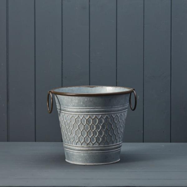 Round Zinc Honeycomb Planter 22.5cm x H19cm x W15cm