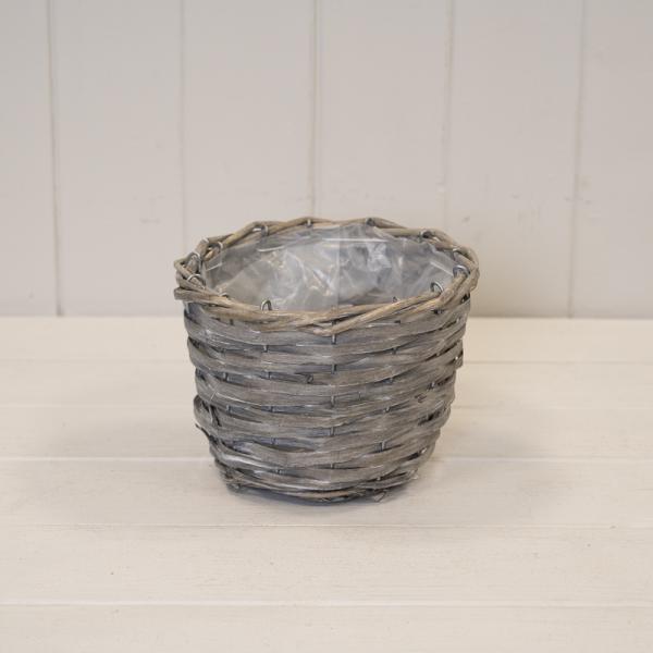16cm Round Greywashed Pot