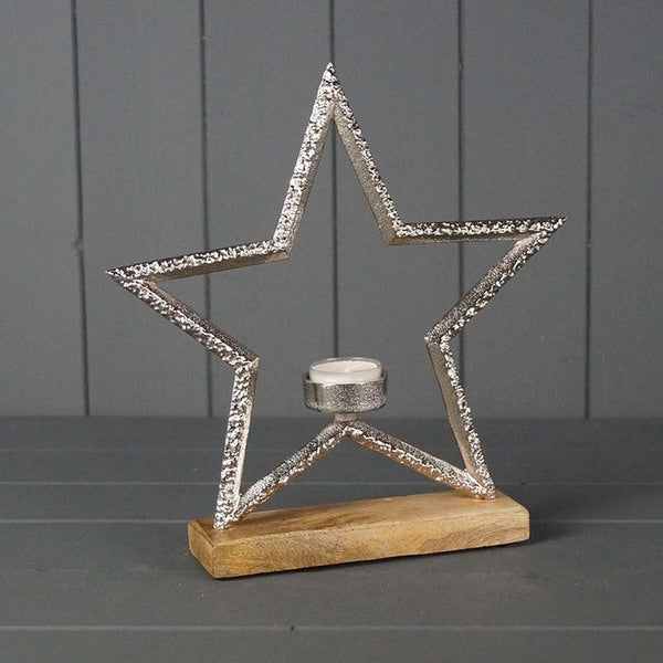 Metal Star Tealight L26xW5xH25.5cm Weight-300g