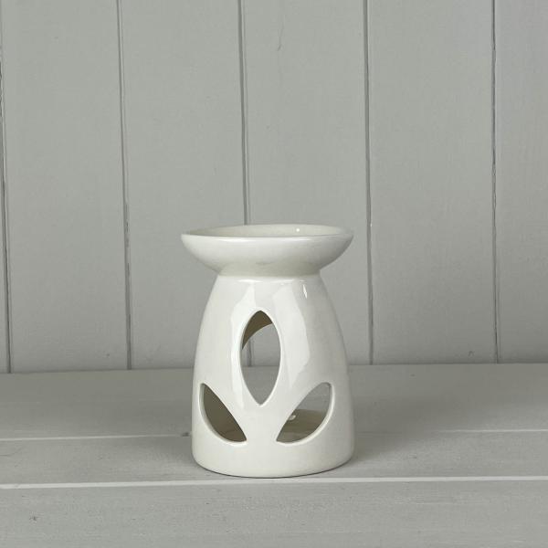 White Ceramic Wax/Oil Burner L9cm W9cm H12cm B8.3cm