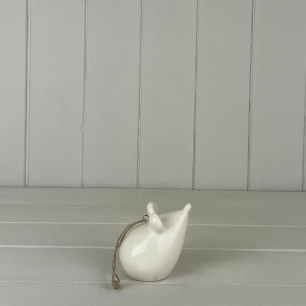 White Ceramic mouse hanger size 6.9x5.4x6.9cm