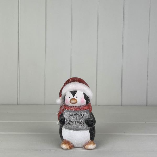 Penguin With Merry Christmas Sign size L8.5xW8 xH14 Weight-26g