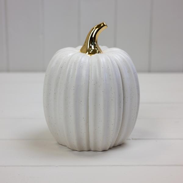 White Ceramic Pumpkin L13xW13xH16.8cm Weight-576g