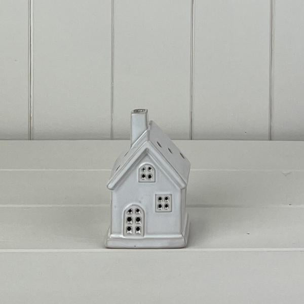 White Ceramic House Ornament with LED L6.2xD5.4xH9.5cm Weight-197g