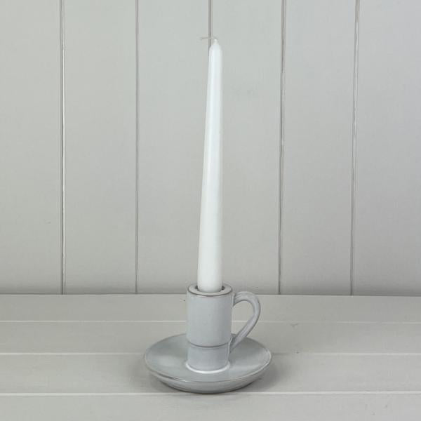 White Ceramic Canldle Holder L11xD11xH7.4cm Weight-283g