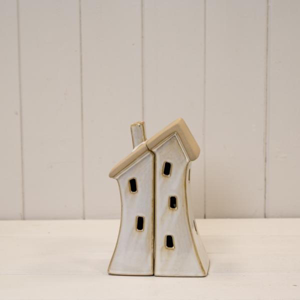 Stone Glazed Ceramic Twin House Ornament