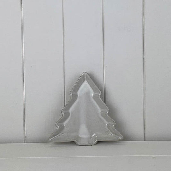 Glazed Ceramic Tree Dish with Textured Detail L21.4xD2.8xH20.6cm Weight-389g