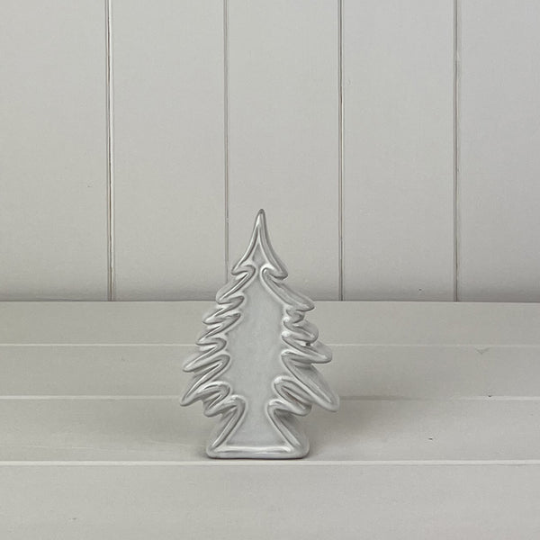 Glazed Ceramic Christmas Tree Ornament with Textured Detail L9xD3xH13.5cm Weight-198g