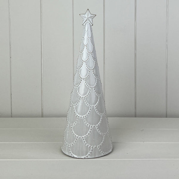 Glazed Ceramic Tree Ornament with Textured Detail L11.1xD11.1xH29.7cm Weight-565g