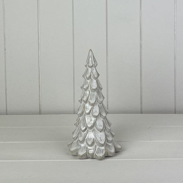 Glazed Ceramic Tree Ornament with Textured Detail L11xD11xH20cm Weight-414g